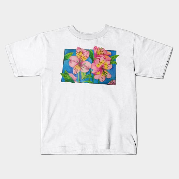 Alstroemeria in a Frame Kids T-Shirt by mpmi0801